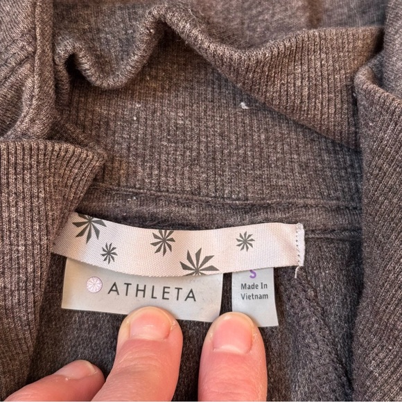 Athleta Full Zip Charcoal Gray Athletic Hoodie Thumb Hole Women’s Size Small - Picture 9 of 14